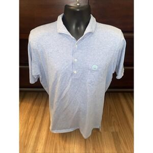 B. Draddy Polo Shirt Mens Size Large Blue Pima Cotton Stretch Golf